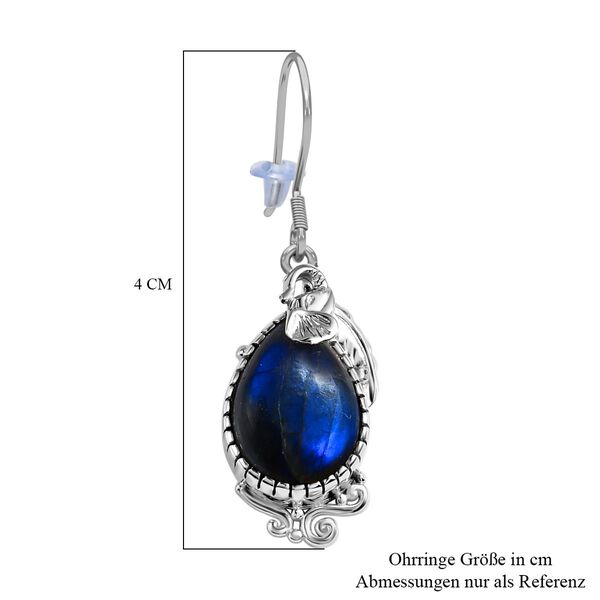 AAA Labradorit Ohrringe, 925 Silber platiniert ca. 12.08 ct image number 6