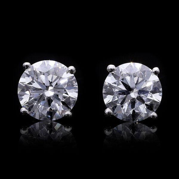 LUXURIANT IGI zertifizierte D-IF Labor Diamant Ohrringe in 950 Platin - 2 ct. image number 2