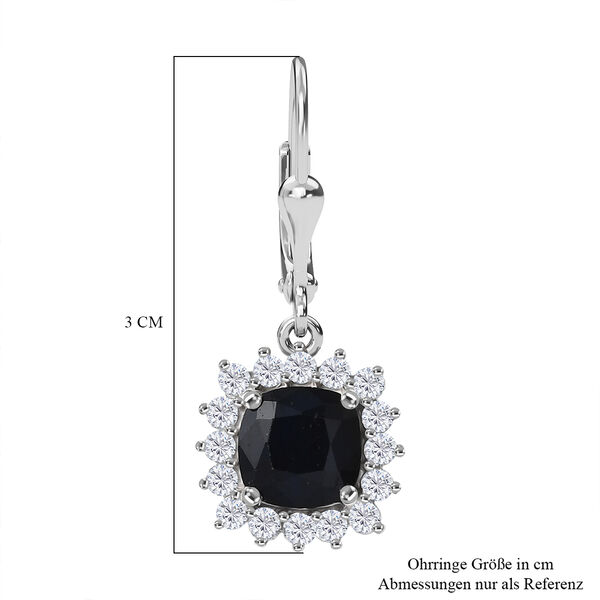 D'Joy AA diffundierte blaue Saphir und Moissanit Ohrringe - 4,31 ct. image number 6