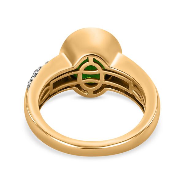 Nat&uuml;rlicher Chromdiopsid, wei&szlig;er Zirkon Ring, 925 Silber Gelbgold Vermeil, (Gr&ouml;&szlig;e 18.00) ca. 3.92 ct image number 5