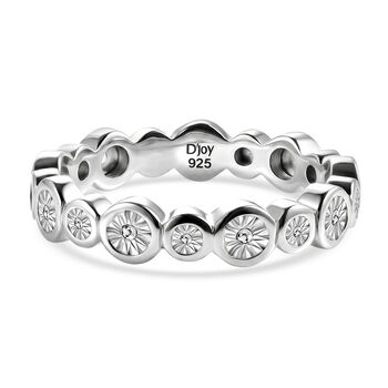 D'Joy Wei&szlig;er Diamant Ring 925 Silber Platiniert (Gr&ouml;&szlig;e 18.00) ca. 0,01 ct