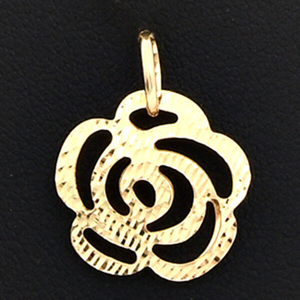 JCK Vegas floraler Anh&auml;nger mit Diamantschliff-Muster, 375 Gelbgold image number 1