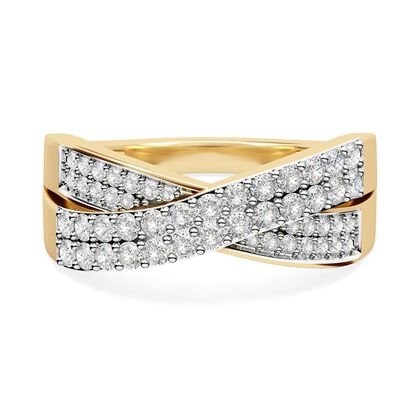 LUXURIANT DIAMOND - Lab Grown Diamant SI-GH Ring, 925 Silber Gelbgold Vermeil (Gr&ouml;&szlig;e 20.00) ca. 1.00 ct