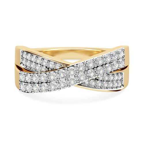 LUXURIANT DIAMOND - Lab Grown Diamant SI-GH Ring, 925 Silber Gelbgold Vermeil (Größe 20.00) ca. 1.00 ct image number 0