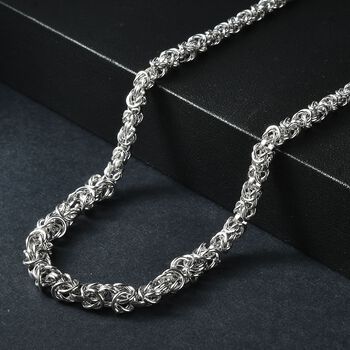 Handgefertigte Verlaufs K&ouml;nigskette ca. 50 cm, 925 Silber rhodiniert ca. 25,86g