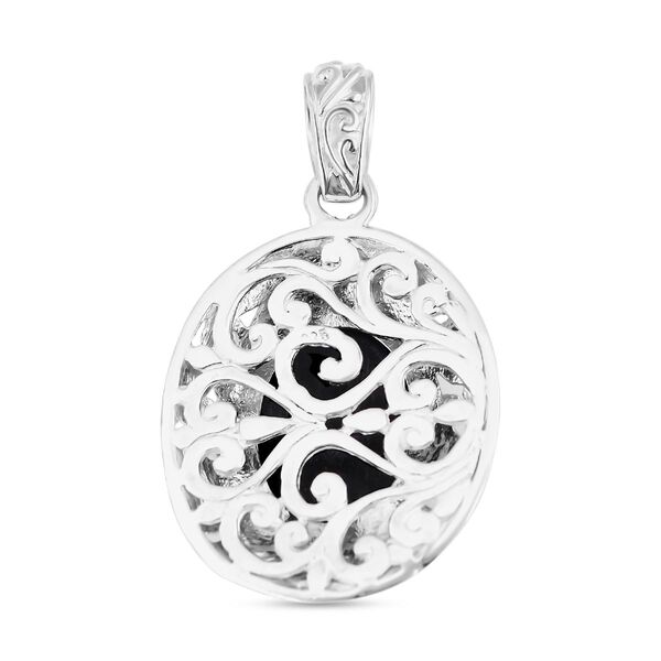 Royal Bali - Schwarz Stern Diopsid Anh&auml;nger, 925 Silber, ca. 12.43 ct image number 4