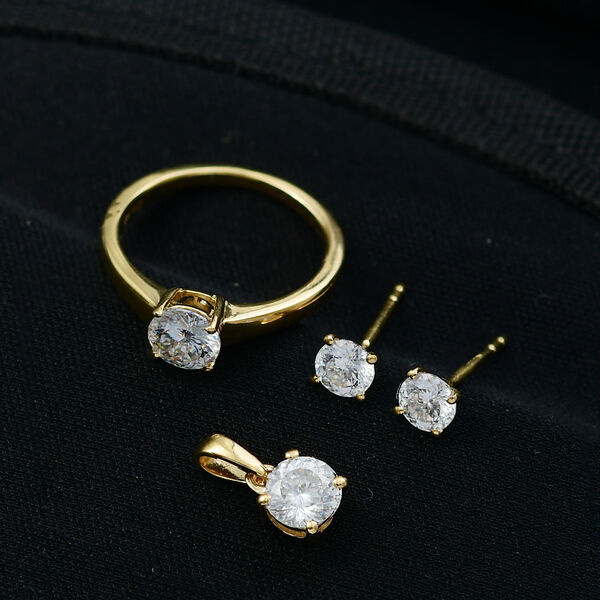 D'Joy Moissanit Schmuckset, 925 Silber vergoldet - 2,48 ct. image number 2