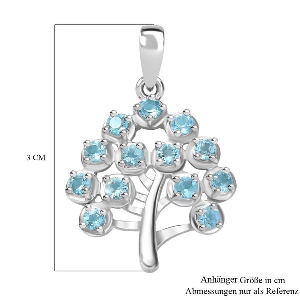 Paraiba-Apatit Anhänger 925 Silber platiniert ca. 1.00 ct image number 6