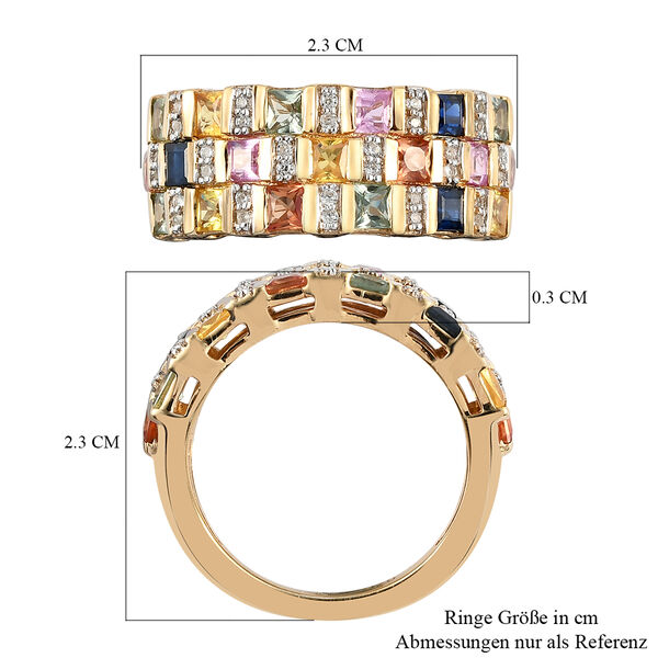 Mehrfarbiger Saphir und Zirkon-Ring - 2,61 ct. image number 6