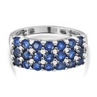 Kaschmir Kyanit, Weißer Zirkon Ring, 925 Silber platiniert (Größe 20.00) ca. 2.57 ct
