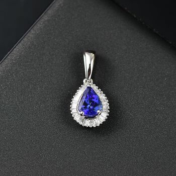 RHAPSODY AAAA Tansanit und VS Diamant Anh&auml;nger in 950 Platin - 1,37 ct.