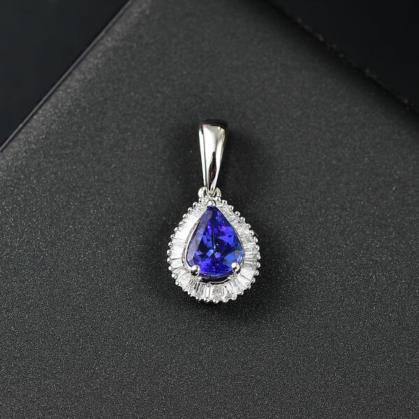 RHAPSODY AAAA Tansanit und VS Diamant Anh&auml;nger in 950 Platin - 1,37 ct. image number 2