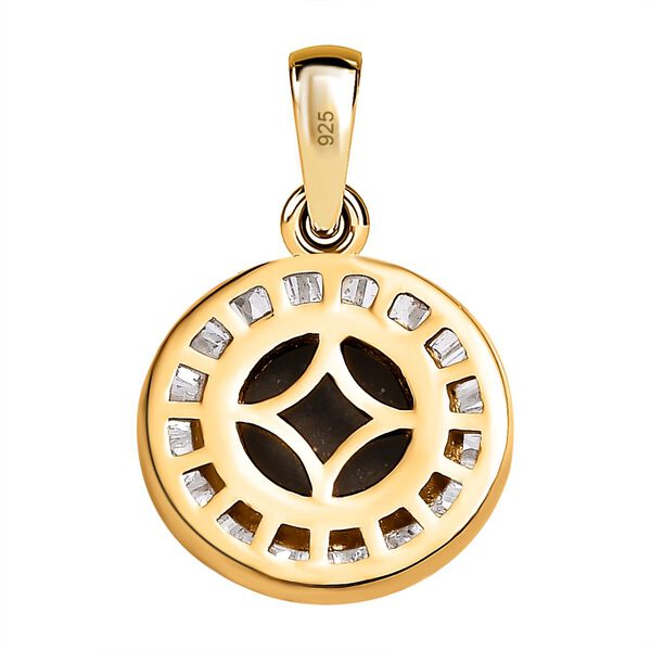 Kanadische Ammolit und weißer Diamant Anhänger, 925 Silber vergoldet, ca. 1.30 ct image number 5