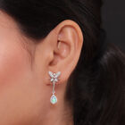 Natürlicher Äthiopischer Opal und Zirkon Ohrhänger 925 Silber platiniert ca. 1,23 ct  image number 2