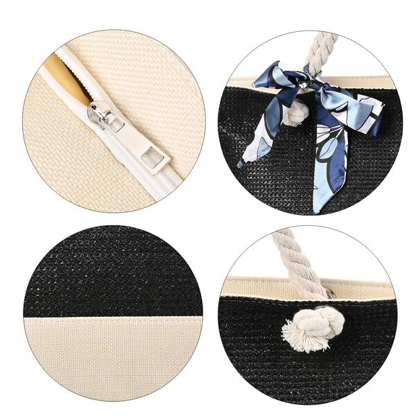 Einkaufstasche mit Schleife, Schwarz image number 4