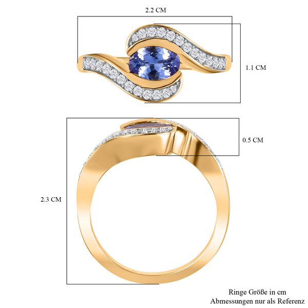 Tansanit und Zirkon Ring - 1,02 ct. image number 7