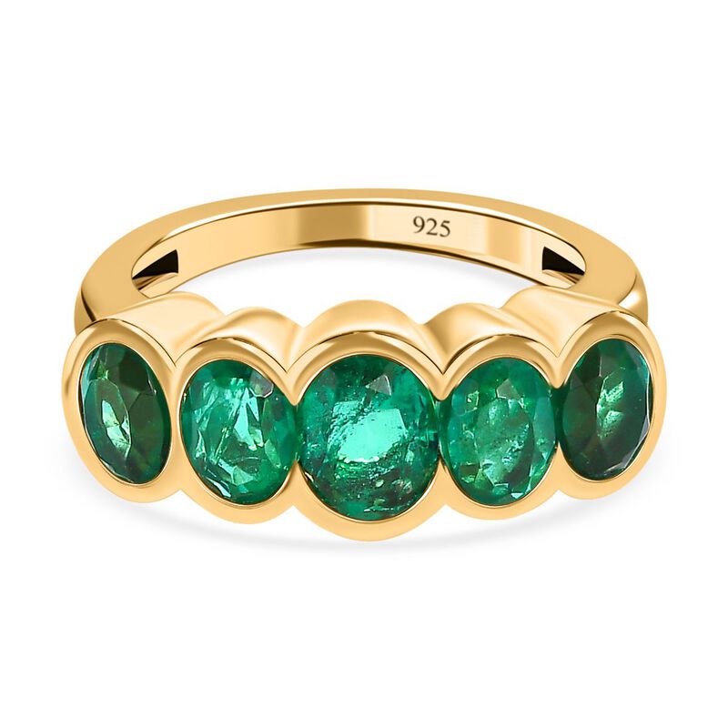 Smaragd Triplett Quarz Ring - 3,40 ct. image number 0