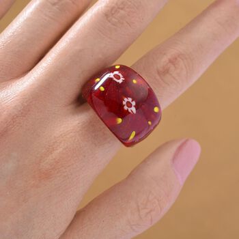 Roter Ring im Murano-Stil