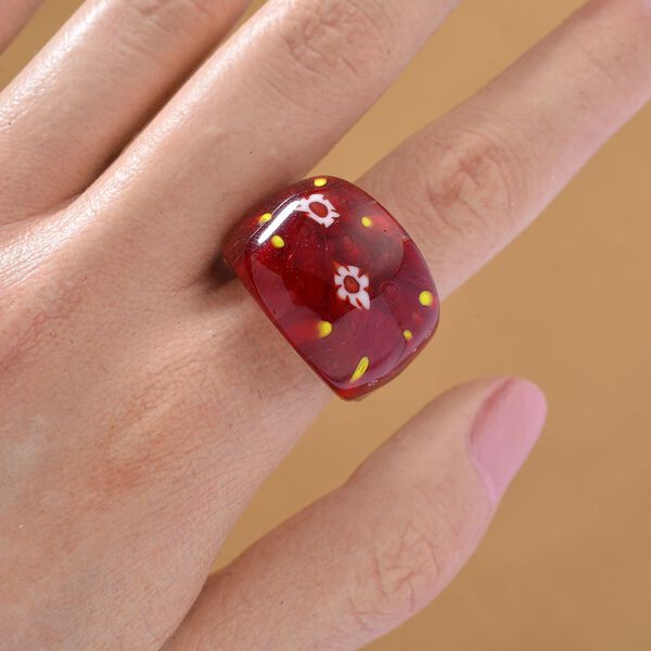 Roter Ring im Murano-Stil image number 2
