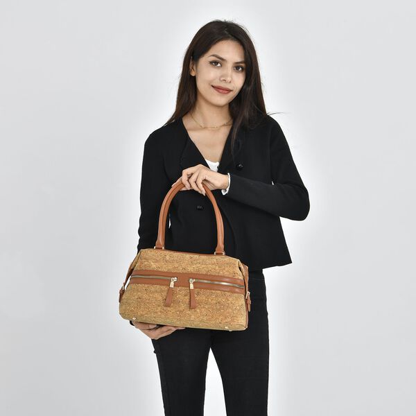 Handtasche aus Kork mit RFID-Schutz, Natur image number 1