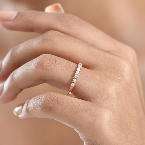 LUXURIANT SI-GH Labor Diamant Ring, 925 Silber ros&eacute;vergoldet - 0,20 ct. image number 2