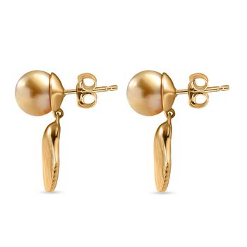 D'Joy AA goldene S&uuml;dseeperle Ohrringe