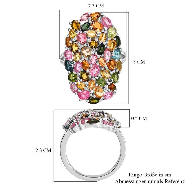 Multi-Turmalin und Zirkon Ring - 5,09 ct. image number 7