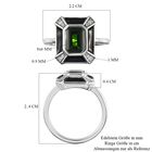 Natürlicher Chromdiopsid, Zirkon und emailliert Ring 925 Silber platiniert  ca. 1,27 ct image number 6
