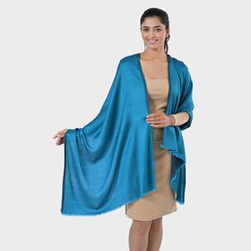 Eleganter Wende-Schal aus Netzgewebe, Viskose, ca. 70x200 cm, Petrol