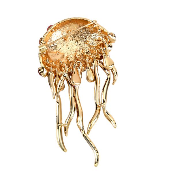 Mehrfarbiger Kristall Brosche  Gelb image number 4