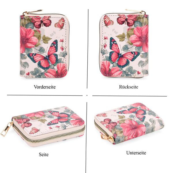 Schmetterlingsmuster-Geldb&ouml;rsen-Set und bedruckter Schal aus 100% Seide image number 6