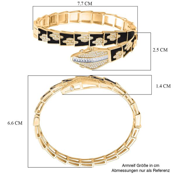 Wei&szlig;er Zirkonia Armreif ca. 19 cm Nickelfreies Messing emailliert image number 6