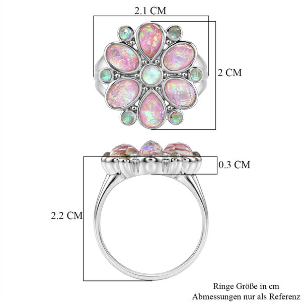 Sajen Silber-Opal Dublett Ring 925 Silber rhodiniert (Gr&ouml;&szlig;e 18.00) ca. 3.33 ct image number 6