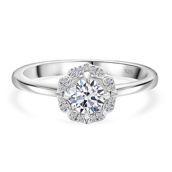 LUXURIANT DIAMOND - Lab Grown Diamant VS-EF SGL zertifiziert Ring 925 Silber platiniert (Gr&ouml;&szlig;e 19.00) ca. 0.75 ct