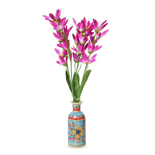 2er set handbemalte Keramikvasen, 7,5x19 cm, T&uuml;rkisfarben image number 3