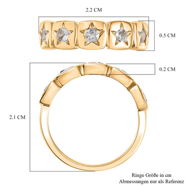 D joy AAA Premium Malagasy Regenbogen Mondstein Ring, 925 Silber 750 Gelb vergoldet (Gr&ouml;&szlig;e 20.00) ca. 0.36 ct image number 7