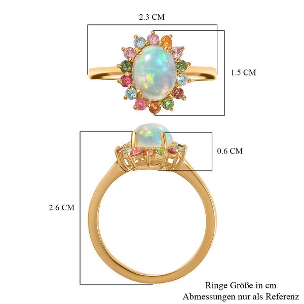 AA Natürlicher, äthiopischer Welo Opal und Multi-Turmalin-Ring - 1,77 ct. image number 7