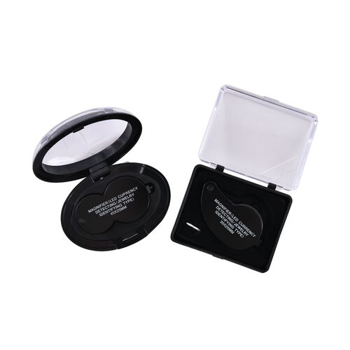 2er Set Juwelier Lupe mit LED- und UV Licht, 40x und 30x Linse, 6.5x3x3cm, schwarz image number 0