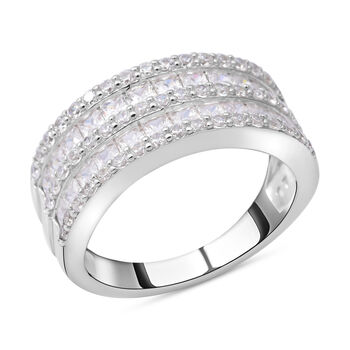 Lustro Stella - Wei&szlig;er Zirkonia-Ring, 925 Silber rhodiniert  ca. 2,91 ct