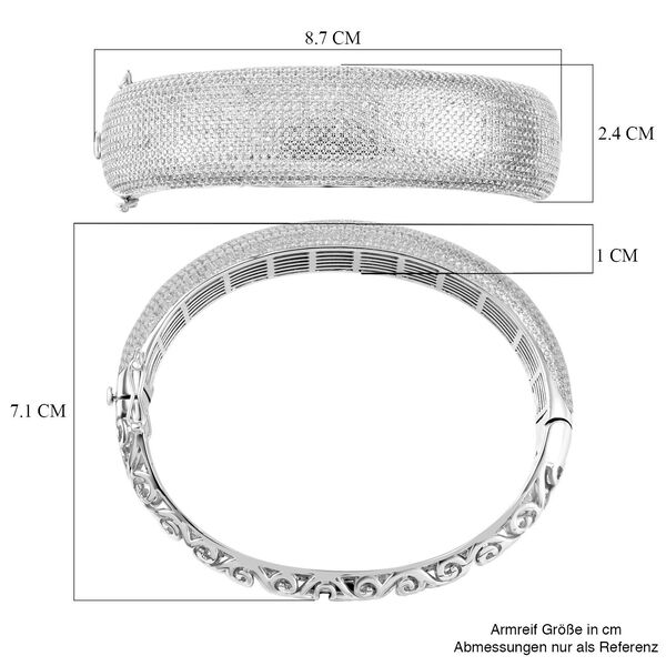 Wei&szlig;er Zirkon Armreif ca. 19 cm 925 Silber rhodiniert ca. 13,18 ct. image number 6