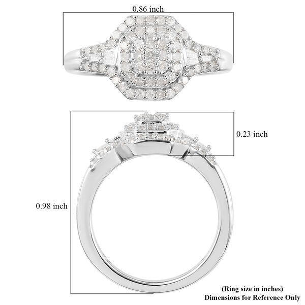 Diamant Cluster Ring 925 Silber Platin-&Uuml;berzug image number 6