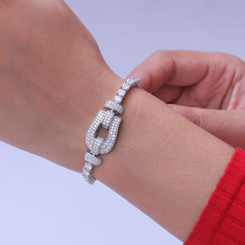 D'Joy Moissanit Armband ca. 20 cm 925 Silber Rhodiniert ca. 11,30 ct.