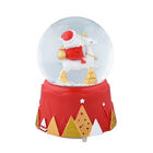 Schneekugel mit Musik und Licht, Weihnachtsmann und Rentier, Größe: 15x10 cm image number 2