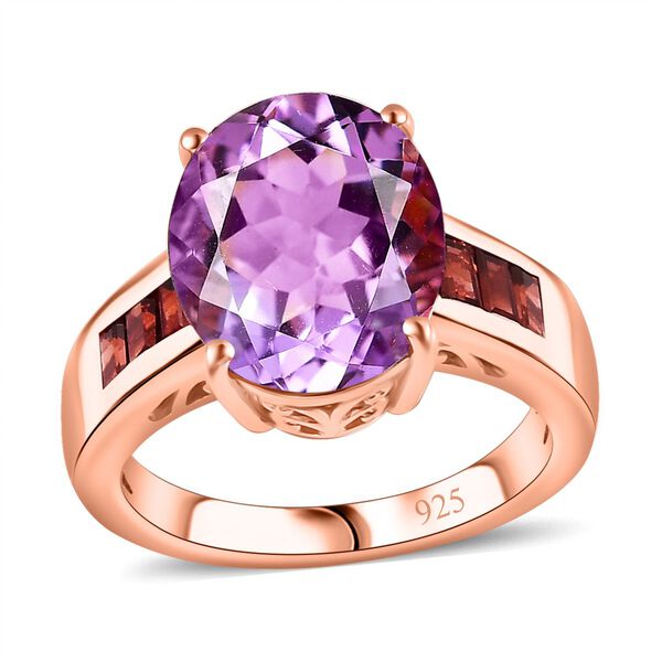 Royal Bali Kollektion- AA Rose De France Amethyst und roter Granat-Ring - 5,46 ct. image number 4