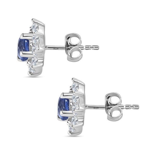 Tansanit und Zirkon Ohrstecker - 1,09 ct. image number 5