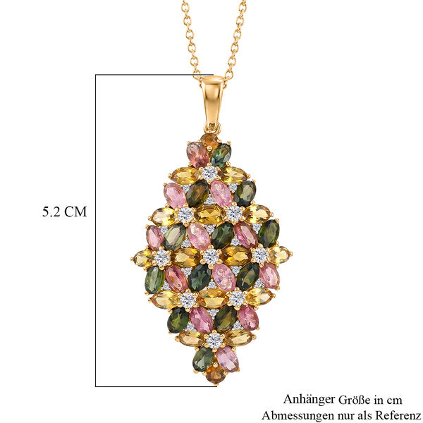 D'Joy AA Mehrfarbig-Turmalin Schmuckset ca. 45 cm 925 Silber 750 Gelbgold vermeil ca. 10,03 ct. image number 5
