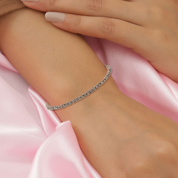 Nat&uuml;rlicher Champagner Diamant zertifiziert I2-I3 Armband 19 cm 375 Ros&eacute;gold ca. 5,00 ct image number 3