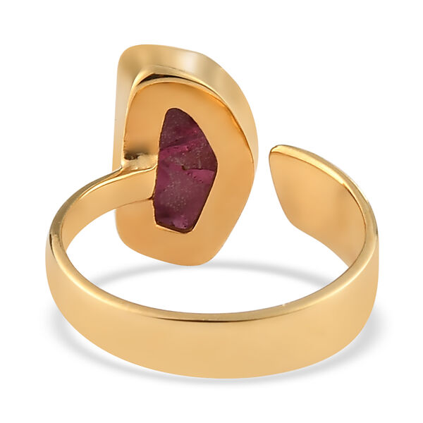 Handgearbeiteter Rhodolith Granat Ring 925 Silber vergoldet  ca. 4,80 ct image number 6