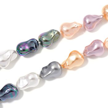 Mehrfarbige Muschelkernperlen Halskette, 50cm