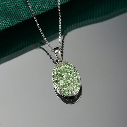 D’joy Tsavorite Granat Schmuckset 925 Silber rhodiniert ca. 1,70 ct. image number 1